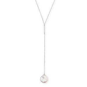 Kendra Scott Andy Y Necklace Bright Silver Freshwater Pearl